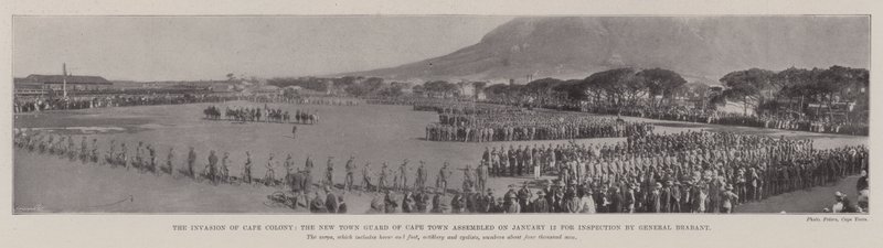 Invasionen af Cape Colony, New Town Guard of Cape Town samledes den 12. januar til inspektion af General Brabant af English Photographer