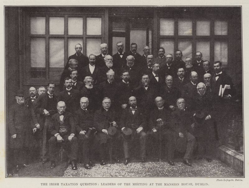 Det irske skattespørgsmål, ledere af mødet i Mansion House, Dublin af English Photographer