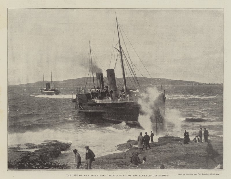 Isle of Man Dampbåd Monas Isle on the Rocks ved Castletown af English Photographer