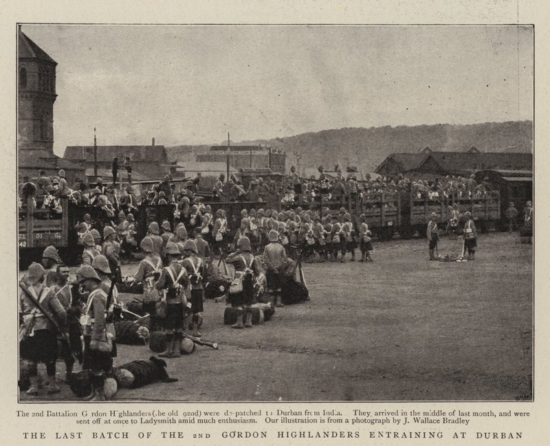 The Last Batch of the 2nd Gordon Highlanders medrivende i Durban af English Photographer