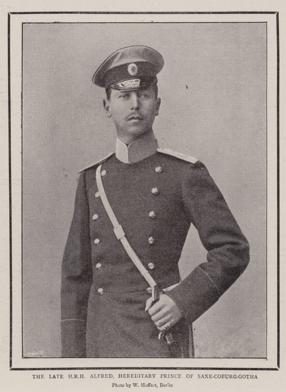 Den afdøde HKH Alfred, arveprins af Sachsen-Coburg-Gotha af English Photographer