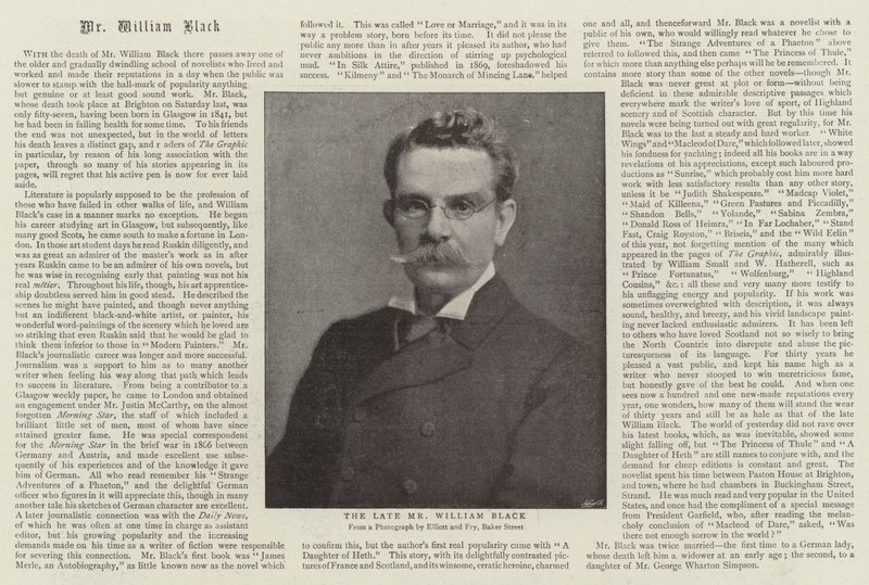 Den afdøde hr. William Black af English Photographer