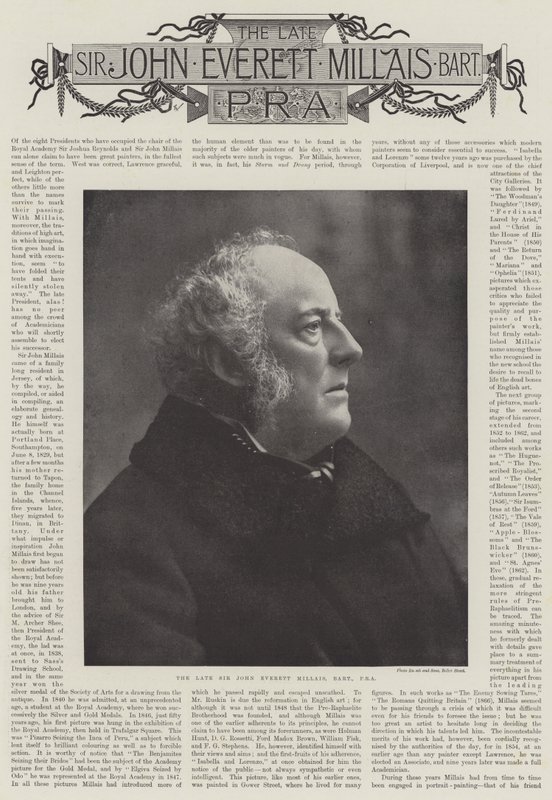 Den afdøde Sir John Everett Millais, Nekrologer af English Photographer