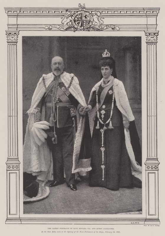 Det seneste portræt af kong Edward VII og dronning Alexandra af English Photographer
