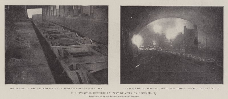 Liverpool Electric Railway Disaster den 23. december af English Photographer