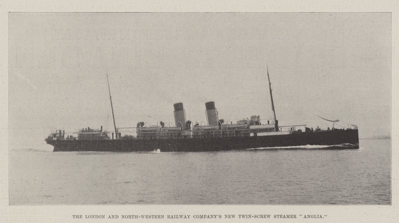 The London and North-Western Railway Companys nye Twin-Screw Steamer Anglia af English Photographer