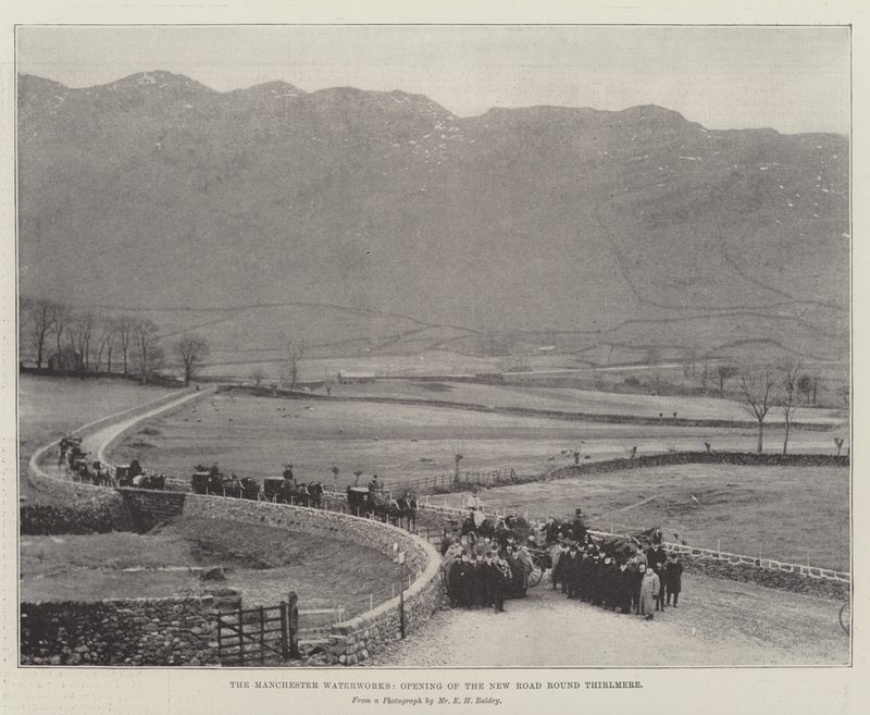 Manchester Waterworks, åbner den nye vej rundt om Thirlmere af English Photographer