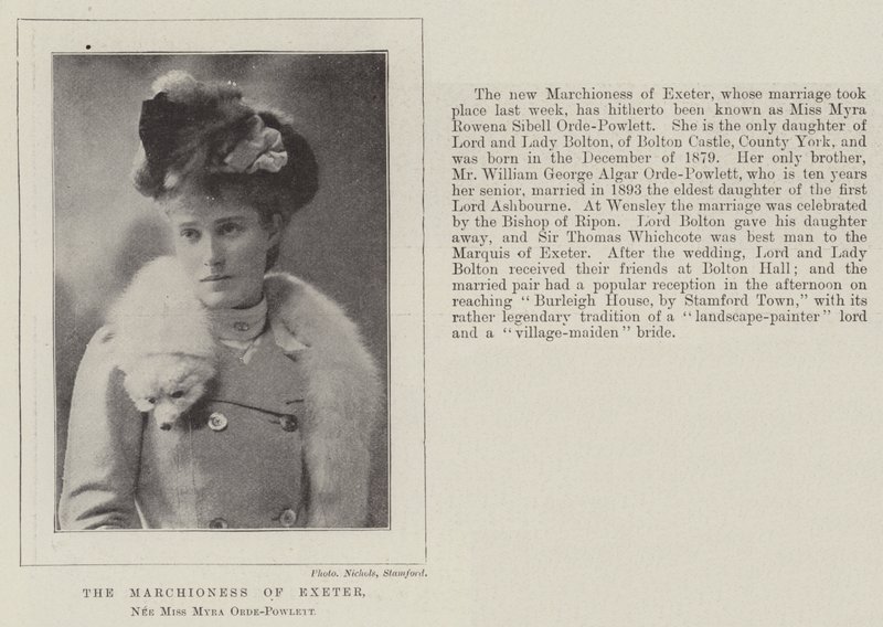 Marchionessen af Exeter, født Miss Myra Orde-Powlett af English Photographer