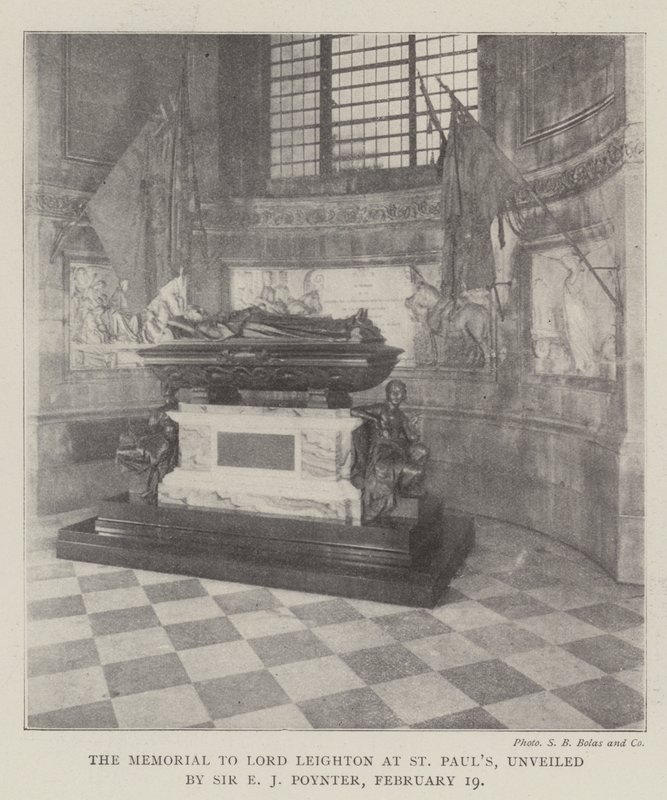 Mindesmærket for Lord Leighton i St. Pauls, afsløret af Sir E J Poynter, 19. februar af English Photographer