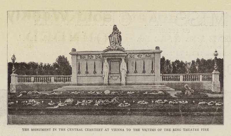 Monumentet på den centrale kirkegård i Wien til ofrene for Ringteaterbranden af English Photographer
