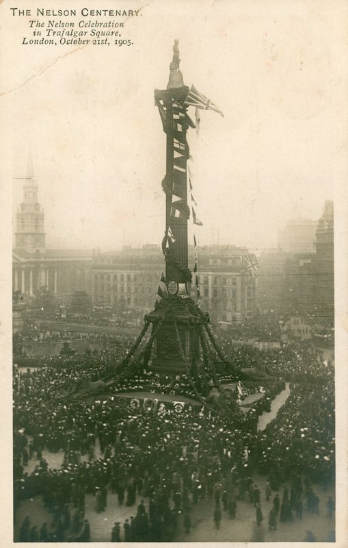 Nelson-fejringen på Trafalgar Square, London, den 21. oktober 1905 af English Photographer