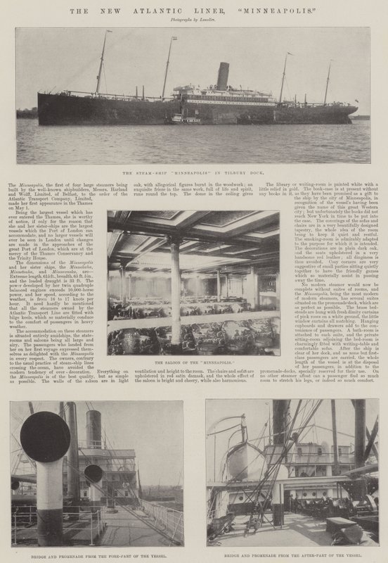The New Atlantic Liner, Minneapolis af English Photographer