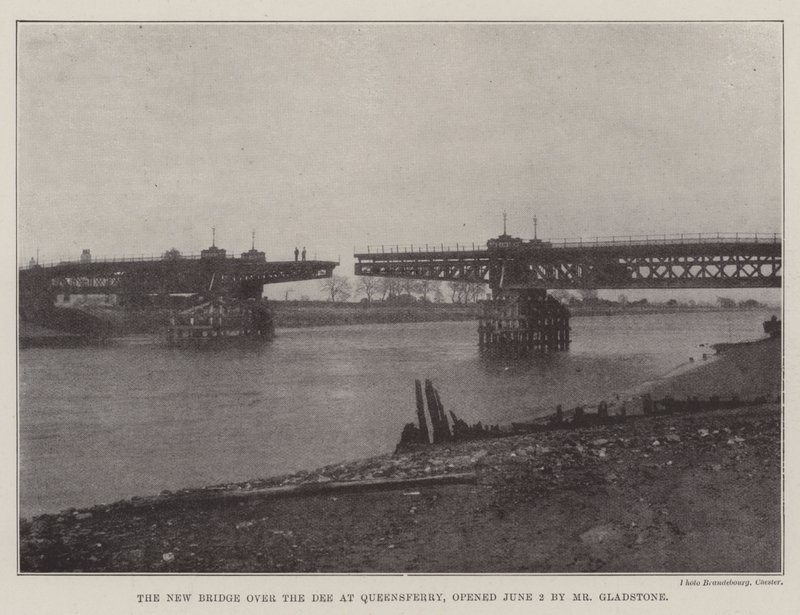 Den nye bro over Dee ved Queensferry, åbnet den 2. juni af Mr. Gladstone af English Photographer