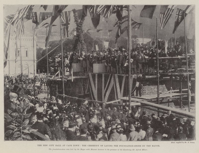 Det nye rådhus i Cape Town, borgmesterens ceremoni for at lægge grundstenen af English Photographer