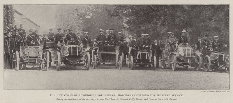 The New Corps of Automobile Volunteers, Motor-Cars tilbudt til militærtjeneste af English Photographer