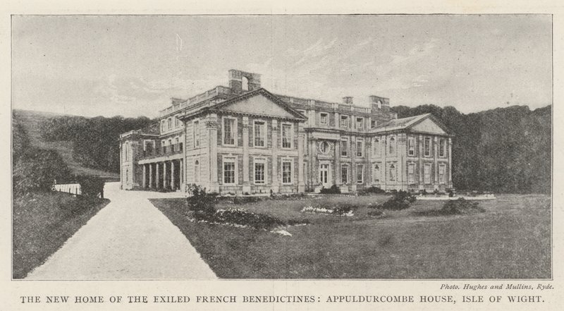 De eksilerede franske benediktineres nye hjem, Appuldurcombe House, Isle of Wight af English Photographer