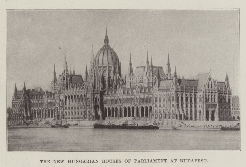 De nye ungarske parlamentshuse i Budapest af English Photographer