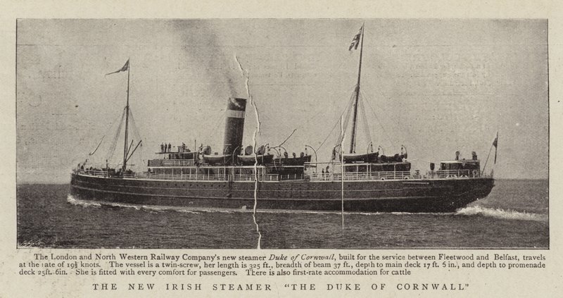 The New Irish Steamer The Duke of Cornwall af English Photographer
