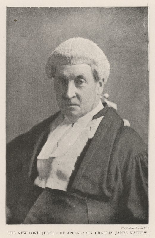 The New Lord Justice of Appeal, Sir Charles James Mathew af English Photographer