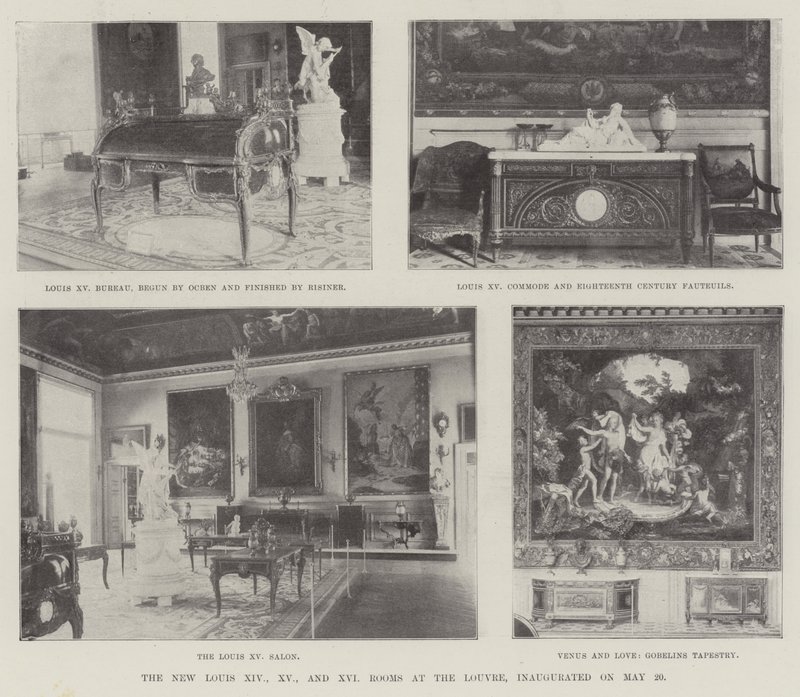 De nye Louis XIV, XV og XVI værelser på Louvre, indviet den 20. maj af English Photographer