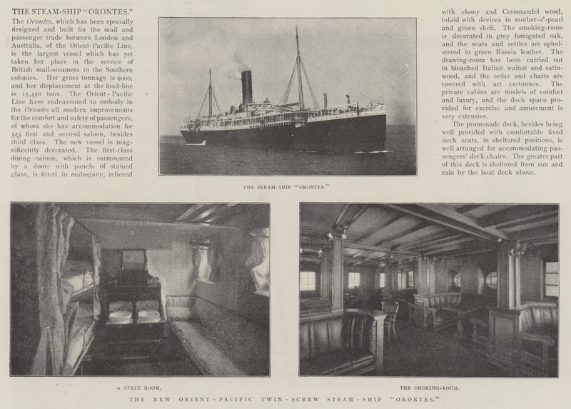 The New Orient-Pacific Twin-Screw Steam-Ship Orontes af English Photographer