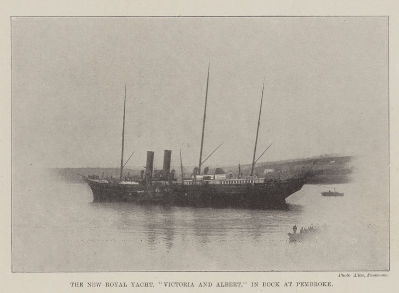 The New Royal Yacht, Victoria og Albert, i Dock ved Pembroke af English Photographer