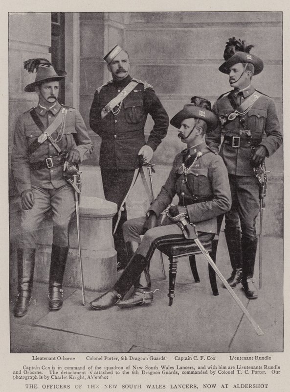 Officererne fra New South Wales Lancers, nu ved Aldershot af English Photographer