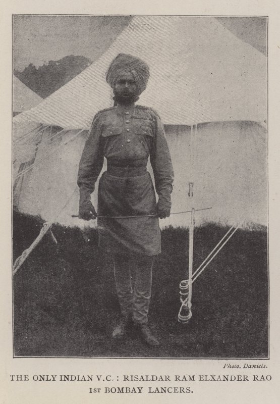 Den eneste indiske VC, Risaldar Ram Elxander Rao, 1. Bombay Lancers af English Photographer