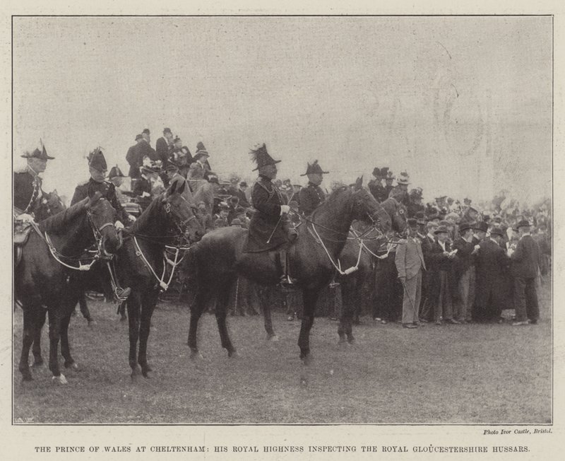 Prinsen af Wales i Cheltenham, Hans Kongelige Højhed inspicerer Royal Gloucestershire Husars af English Photographer