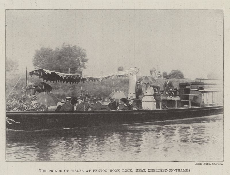 Prinsen af Wales ved Penton Hook Lock, nær Chertsey-on-Thames af English Photographer