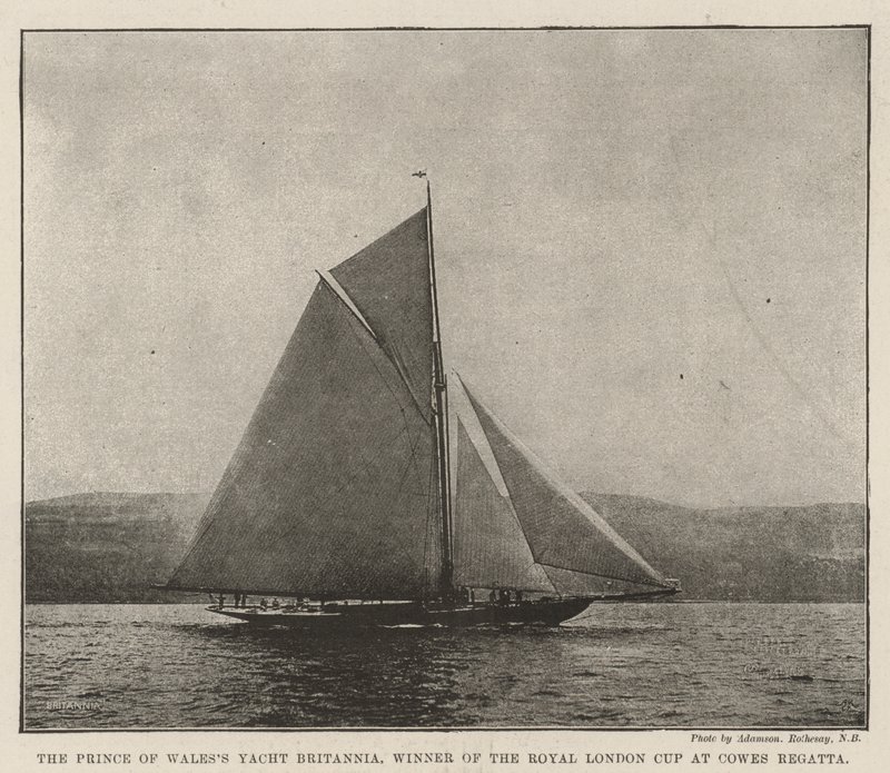 Prince of Wales Yacht Britannia, vinder af Royal London Cup ved Cowes Regatta af English Photographer