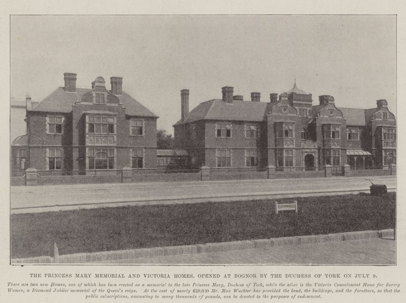 Princess Mary Memorial og Victoria Homes, åbnede i Bognor af hertuginden af York den 9. juli af English Photographer