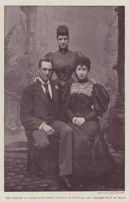 Prinsessen af Wales med Prins Charles af Danmark og Prinsesse Maud af Wales af English Photographer