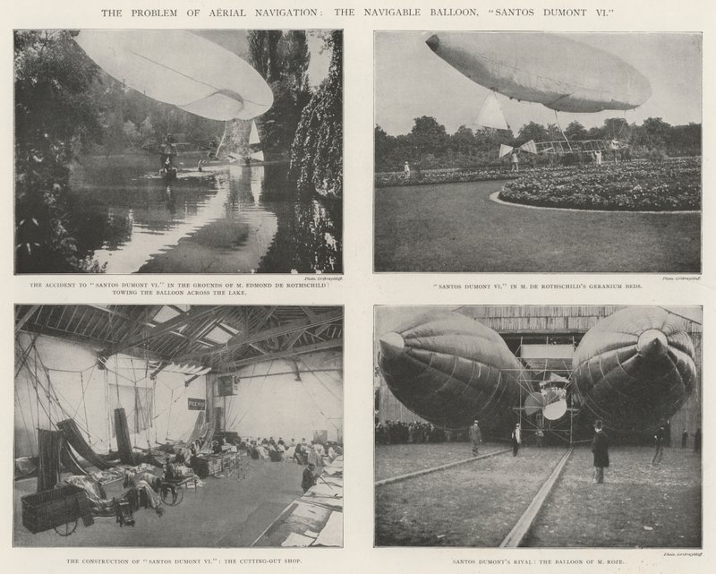 Problemet med luftnavigation, den sejlbare ballon, Santos Dumont VI af English Photographer