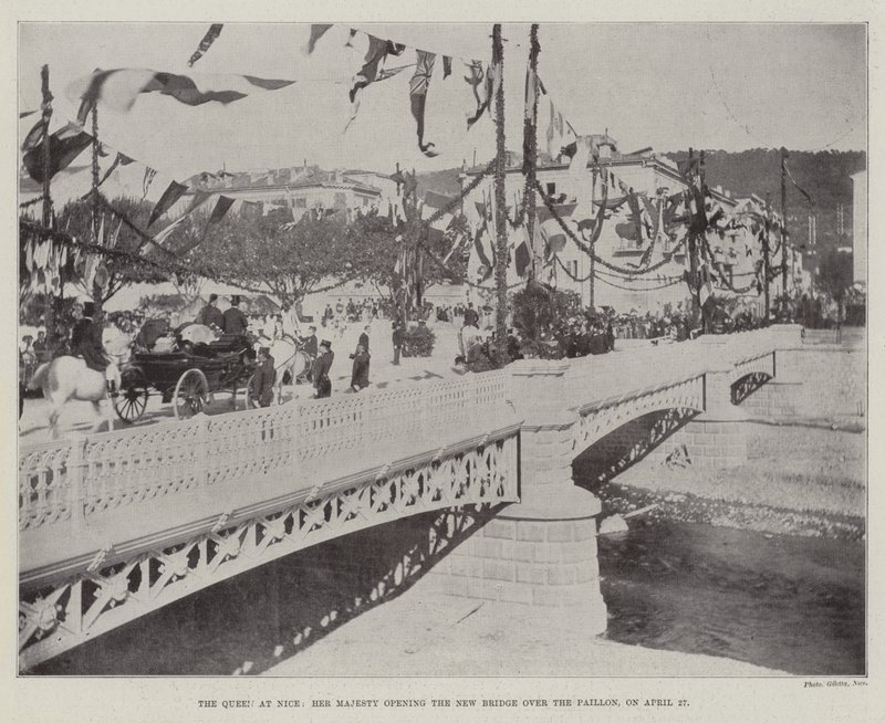 Dronningen i Nice, Hendes Majestæt, åbner den nye bro over Paillon den 27. april af English Photographer