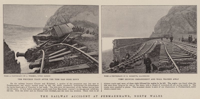 Jernbaneulykken i Penmaenmawr, North Wales af English Photographer