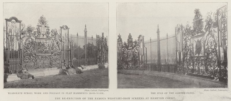 Genopførelsen af de berømte smedejernsskærme på Hampton Court af English Photographer