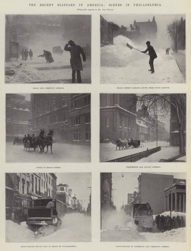 Den seneste snestorm i Amerika, scener i Philadelphia af English Photographer