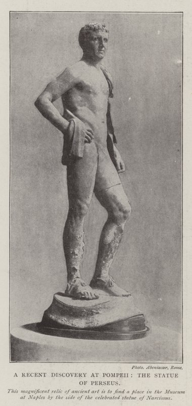 Den nylige opdagelse i Pompeji, Statuen af Perseus af English Photographer