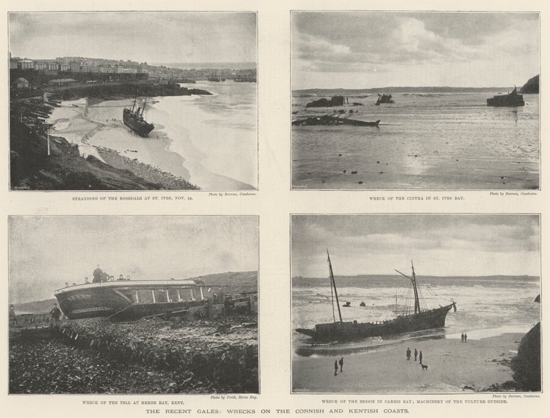 De seneste storme, vrag på de korniske og kentiske kyster af English Photographer