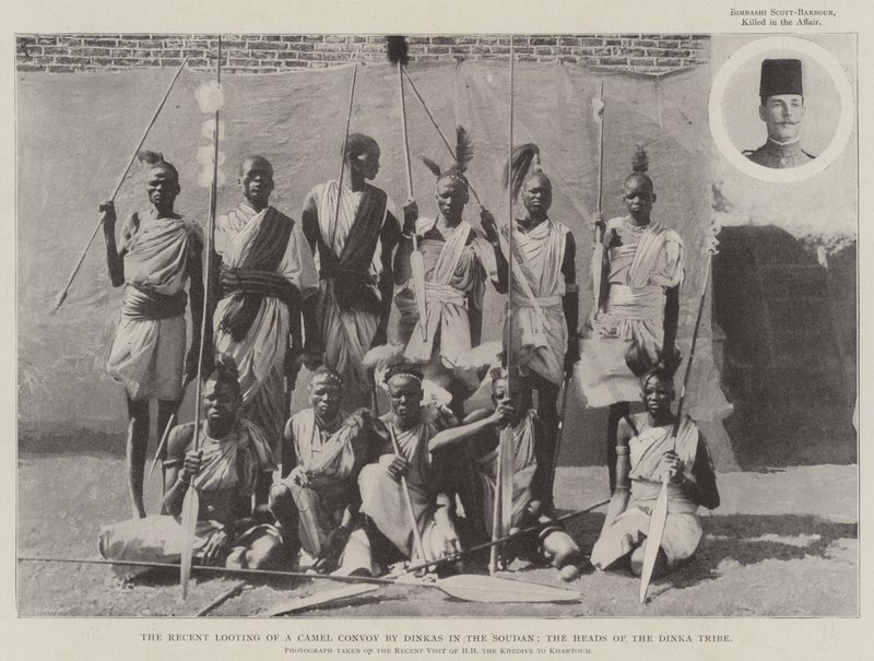 Den nylige plyndring af en kamelkonvoj af Dinkas i Soudan, lederne af Dinka-stammen af English Photographer