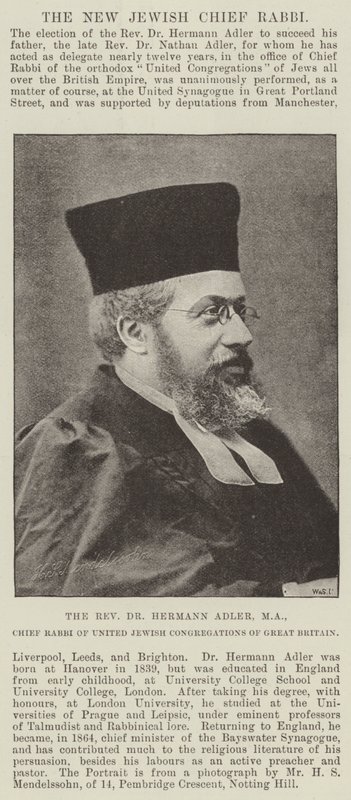 Reverend Dr. Hermann Adler, MA, overrabbiner for United Jewish Congregations of Great Britain af English Photographer
