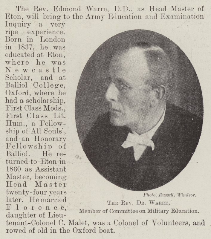 Pastor Dr. Warre, medlem af Udvalget for Militæruddannelse af English Photographer
