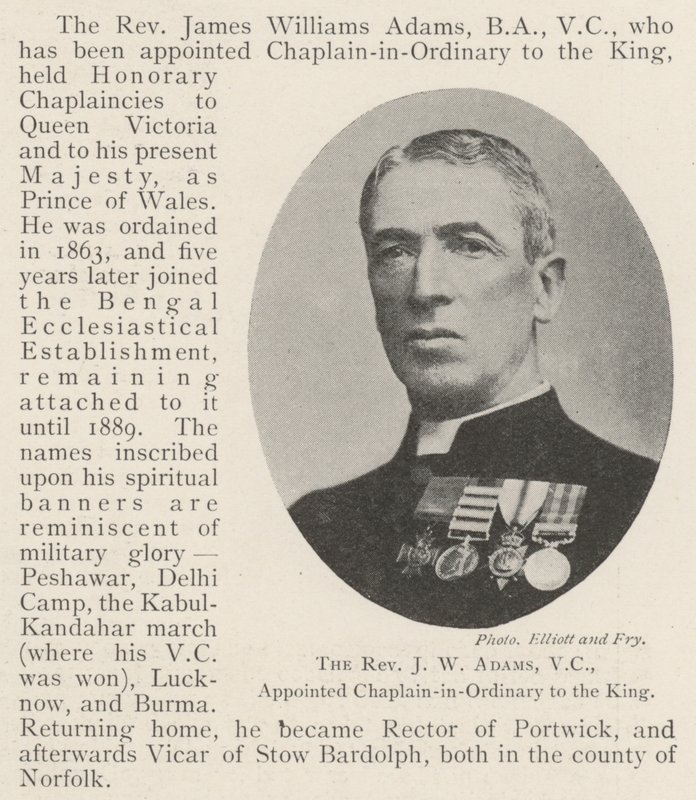 Reverend J W Adams, VC, udnævnte præst til kongen af English Photographer