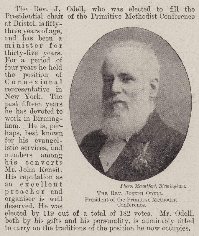 Pastor Joseph Odell, præsident for Primitive Methodist Conference af English Photographer