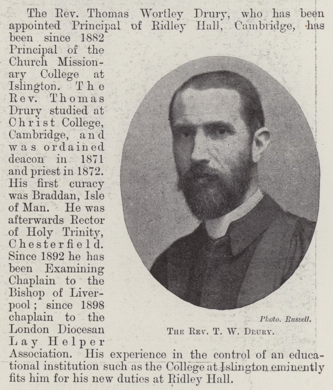 Pastor T W Drury af English Photographer