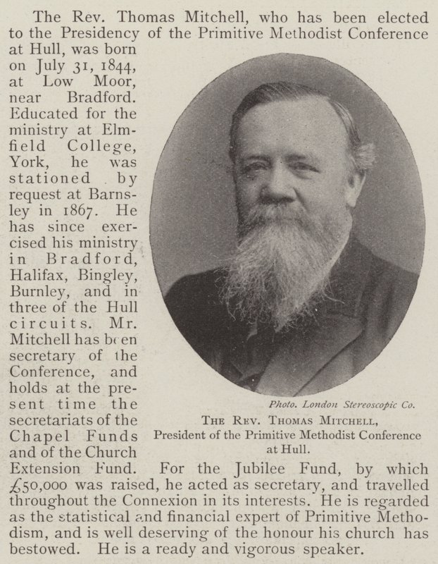 Pastor Thomas Mitchell, formand for Primitive Methodist Conference i Hull af English Photographer