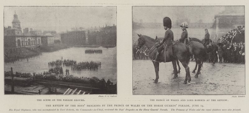 The Review of the Boys Brigader af Prince of Wales på Horse Guards Parade, 14. juni af English Photographer