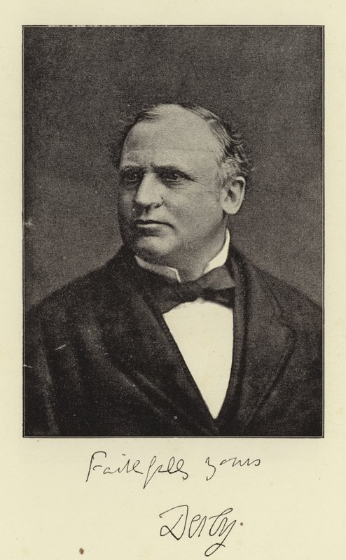 The Right Hon the Earl of Derby, KG af English Photographer