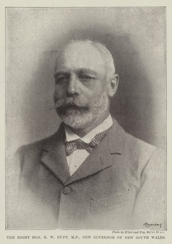 The Right Honourable R W Duff, MP, Ny guvernør i New South Wales af English Photographer